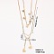 Stylish Stainless Steel & Plastic Heart Pendant Necklaces, Double Layer Necklace, with Cable Chain for Women Girl, White, 15.75 inch(40cm)
