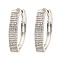 Brass Cubic Zirconia Hoop Earrings, Platinum, 26x5mm
