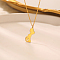 Mother's Day Stainless Steel Mother Child Silhouette Ppregnant Pendant Necklaces for Women, Real 18K Gold Plated, 17.72 inch(45cm)