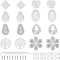 DIY Dangle Earring Making Kits, Including 201 Stainless Steel Filigree Pendants, 304 Stainless Steel Open Jump Rings & Earring Hooks, Stainless Steel Color, 96pcs/box