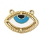 Ion Plating(IP) 304 Stainless Steel Enamel Pendants, Evil Eye Charm, Golden, 19x26x2mm, Hole: 1.8mm