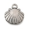 304 Stainless Steel Pendants, Anti-Tarnish, Shell Shape, 13.5x12.5x2.5mm, Hole: 1.6mm
