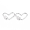 Tarnish Resistant 304 Stainless Steel Screw Carabiner Lock Charms, for Necklaces Making, Quick Links, Heart, Stainless Steel Color, 13x20x1mm, Screw: 5.2x4mm.