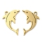 Ion Plating(IP) 304 Stainless Steel Pendants, Dolphin Charm, Golden, 21.5x14x1.5mm, Hole: 1.8mm