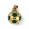 Trendy Necklace Findings 304 Stainless Steel FootBall/Soccer Ball Pendants, Golden, Green, 15x11mm, Hole: 3x6mm