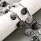 Natural Tourmalinated Quartz Beads Strands, Teardrop, Top Drilled, with Tube Beads, 14~14.5x10~11x5~6mm, Hole: 1.2mm, about 24pcs/strand, 15.75''(40cm)