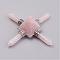 Natural Rose Quartz Beads, with Brass Findings, No Hole/Undrilled, Pyramid, 88~95x88~95mm