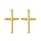 304 Stainless Steel Pendants, Cross Charms, Golden, 34x21x2.8mm, Hole: 2mm