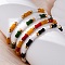 304 Stainless Steel Bracelets for Women, Column, with Glass & Steel Beads, Mixed Color, 7-1/8 inch(18.1cm)