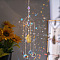 Glass Teardrop Pendant Decorations, Hanging Suncatchers, with Agate Charm and Iron Findings, for Home Car Decorations, Moon, Clear AB, 430mm