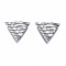 Non-Tarnish 304 Stainless Steel Charms, Twist Triangle, Stainless Steel Color, 12x13.5x1.5mm, Hole: 1.4mm