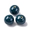 Handmade Polymer Clay Beads, Round, Marine Blue, 14.5mm, Hole: 1.8mm