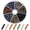 PH PandaHall 1400pcs 7 Colors Glass Bugle Beads, 6x2mm Metallic Tube Beads Seed Beads Craft Beads Loose Spacer Bead for Earrings Bracelets Necklaces Waist Chain Jewelry Making, Hole 0.5mm