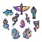 Rainbow Color Alloy Pendants, Cadmium Free & Nickel Free & Lead Free, Egypt Theme, 36x29x8.5mm, Hole: 2mm, 10pcs/set