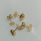 Ion Plating(IP) 304 Stainless Steel Stud Earring Findings, Flat Round, Real 18K Gold Plated, 6x0.3mm, Pin: 0.7mm