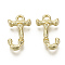 Alloy Pendants, Cadmium Free & Nickel Free & Lead Free, Bamboo Initial Letter, Real 18K Gold Plated, Letter.J, J:15x9x3mm, Hole: 1.5mm