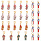 29Pcs 6 Style Evil Eye Alloy Enamel with Rhinestone Pendants, Flip Flops Charms, Mixed Color, 19~24x8~12x1.5~5.3mm, Hole: 4mm and 6x9mm