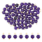 80Pcs Natural Amethyst Round Charms, with Golden Plated Brass Loops, 13~14x8mm, Hole: 2.5~2.6mm