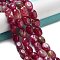 Dyed Natural Malaysia Jade Beads Strands, Oval, Medium Violet Red, 8.5~11x7~8.5x7~8.5mm, Hole: 1mm, about 18pcs/strand, 7.28~7.48 inch(18.5~19cm)