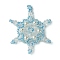 Christmas Seed Beads Beaded Charms, Snowflake Pendants, Light Sky Blue, 41x4mm, Hole: 3mm