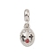 Alloy Enamel European Dangle Charms, with Acrylic Beads, Large Hole Pendants, Clown, Platinum, 26mm, Hole: 4.6mm, Clown: 16x10x3mm