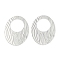 Non-Tarnish 304 Stainless Steel Pendants, Oval Charm, Stainless Steel Color, 44x35x0.9mm, Hole: 1.2mm