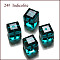 K9 Glass, Imitation Austrian Crystal Beads, Grade AAA, Faceted, Cube, Dark Cyan, 4x4x4mm(size within the error range of 0.5~1mm), Hole: 0.7~0.9mm