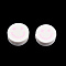 Handmade Polymer Clay Beads, Flat Round with Smiling Face, Pink, 9~10x4mm, Hole: 1.2~1.6mm