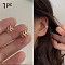 Alloy Leaf Cuff Earrings, Golden, 10x10mm