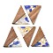 Resin and Walnut Pendants, Triangle, Mauve, 36.5x30.5x2.5mm, Hole: 2mm
