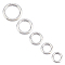 5Pcs 5 Styles 304 Stainless Steel Spring Gate Rings, for Keychain, Round Ring, Stainless Steel Color, 16~28x3~4mm, Inner Diameter: 10~20mm, 1pc/style