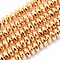 Electroplate Non-magnetic Synthetic Hematite Beads Strands, Grade AA, Long-Lasting Plated, Faceted, Rondelle, Light Gold Plated, 6x3mm, Hole: 1.5mm, about 132pcs/strand, 15.7 inch(40cm)