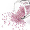 11/0 Grade A Round Glass Seed Beads, Transparent Inside Colours, AB Color Plated, Pearl Pink, 2.3x1.5mm, Hole: 1mm, about 48500pcs/pound