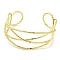 Brass Wire Wrap Cuff Bangle, Long-Lasting Plated, Cadmium Free & Lead Free, Real 18K Gold Plated, Inner Diameter: 2-1/4 inch(5.8cm)
