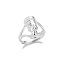 Brass Adjustable Finger Rings, Egyptian Queen, Silver, Inner Diameter: Adjustable