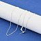 Brass Cable Chain Necklaces, 925 Sterling Silver Plated, 19.09 inch(485mm), Pendant: 5.7x3.8x3.4mm