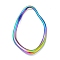 Ion Plating(IP) 304 Stainless Steel Linking Rings, Irregular Oval, Rainbow Color, 46x29.5x5.5mm, Inner Diameter: 40x23mm