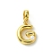 Rack Plating Brass with ABS Plastic Pearl European Dangle Charms, Large Hole Pendants, Long-Lasting Plated, Lead Free & Cadmium Free, Real 18K Gold Plated, Letter G, 22mm long, hole: 5mm, pendant: 14x11x5mm