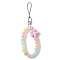 Nylon Cord, with Alloy Swivel Clasps, with Transparent Acrylic & Silicone Beads, Flower, Colorful, 19cm