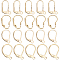 40Pcs 4 Style Brass Leverback Earring Findings, with Horizontal Loop, Real 24K Gold Plated, 15.5~16.5x10~11x1.5~4mm, 10Pcs/style