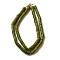 Handmade Nepalese Lampwork Beads, Column with Stripe, Yellow Green, 6~14x5~8mm, Hole: 1.4~3mm, about 52~78pcs/strand, 25.59~25.98''(65~66cm)