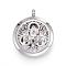 316 Surgical Stainless Steel Diffuser Locket Pendants, with Perfume Pad and Magnetic Clasps, Flat Round with Trinity Knot/Triquetra, Irish, Stainless Steel Color, 36.5~37x30x6~6.5mm, Hole: 5mm, Inner Diameter: 23mm, , 12color/set