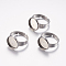 Tarnish Resistant Adjustable 304 Stainless Steel Finger Rings Components, Pad Ring Base Findings, Flat Round, Stainless Steel Color, Tray: 12mm, 17mm