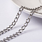 Tarnish Resistant 304 Stainless Steel Twisted Chain Curb Chains, Unwelded, with Spool, Stainless Steel Color, 6x4x0.8mm, about 32.8 Feet(10m)/roll