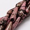 Natural Rhodonite Teardrop Beads Strands, 30x10mm, Hole: 1.5mm, about 13pcs/strand, 15.7 inch