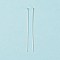 Brass Flat Head Pins, Long-lasting Plated, Cadmium Free & Lead Free, Silver, 50mm, Head: 1.8mm, Pin: 0.6mm, 22 Gauge