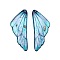2Pcs Transparent Epoxy Resin Pendants, Wing, with Gold Foil, Light Sky Blue, 41x16.5x2mm, Hole: 1.2mm