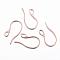 Ion Plating(IP) 304 Stainless Steel Earring Hooks, Ear Wire, with Horizontal Loop, Rose Gold, 22x11.5x1mm, 18 Gauge, Hole: 2.5x3.5mm