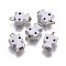 Alloy Enamel Pendants, with Rhinestone, White, 17.5x10x6mm, Hole: 2.5mm