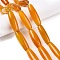 Natural Agate Dyed Beads Strands, Rice, Orange, 39.5~41x11~15mm, Hole: 3mm, about 10pcs/strand, 15.35~16''(39~40cm)